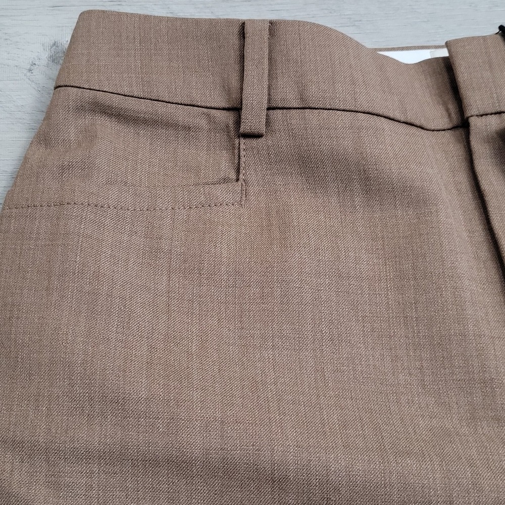 NWT Banana Republic Pants Women 4 Brown SIENA Straight Leg Italian Wool Trousers - Picture 6 of 16